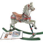 Rocking horse composed from circa-1900 carrousel horse in all-original condition, featured in the book The Rocking Horse by Patricia Mullins, est. $4,000-$6,000. Noel Barrett Auctions image.