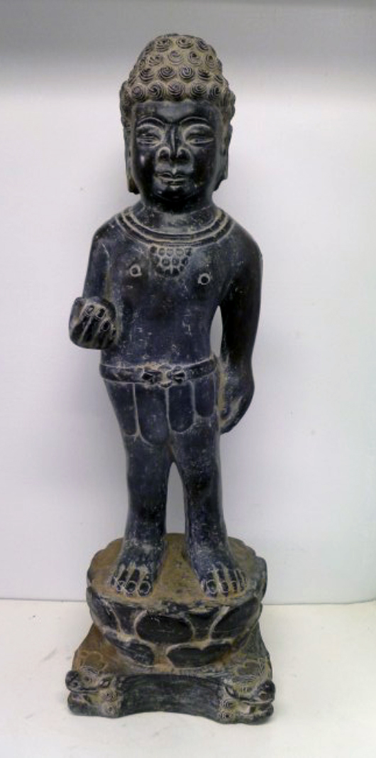 Nubian figure, possibly a ball player, Tang Dynasty, 8th-9th century A.D., est. $18,000-$25,000. Asian Antiques Gallery.