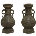 Chinese imperial bronze vases, $660,000. Image courtesy of Leslie Hindman Auctioneers.