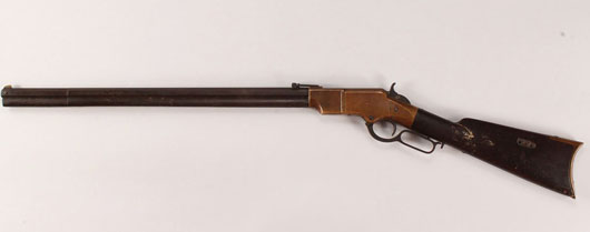 A Civil War era first Model Henry rifle, with old, probably original patina, found near the Bull’s Gap battlefield in Tennessee. Estimate: $17,500-19,500. Image courtesy of Case Antiques Inc. Auction & Appraisals.