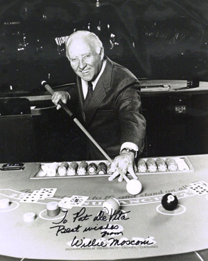 Willie Mosconi autographed this publicity photograph of himself. Image courtesy of LiveAuctioneers Archive and The Written Word Autographs.
