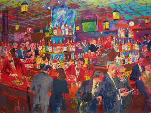 Leroy Neiman signed serigraph, artist proof, ‘Harry’s Wall Street Bar,’ matted and framed, art measures 38 inches wide x 25 1/4 tall. Estimate: $400-$600. Image courtesy of Auctions Neapolitan.