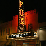 Neon tubes highlight the marquee on the Fox Theater in downtown Tucson. Image courtesy of Wikimedia Commons.