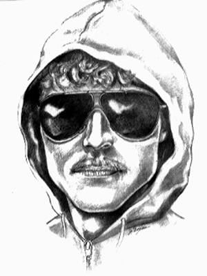 Forensic sketch of the Unabomber, commissioned by the FBI, drawn by Jeanne Boylan. The drawing was released by the FBI in 1987.