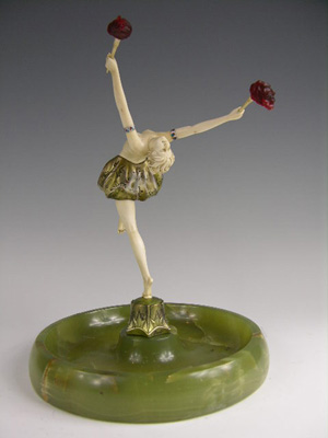 Ferdinand Preiss (Austrian, 1883-1947), ‘Torch Dancer’ figurine, rare. Estimate: $40,000-$50,000. Image courtesy of Antique Place.