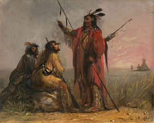 Alfred Jacob Miller (American, 1810-1874), The Indian Guide, painted circa 1840-1860, 16 x 18 inches (framed). Bank of America Collection. Exhibition opens June 4, 2011 at the Philadelphia Museum of Art. Photo credit: John Lamberton. Image courtesy of the Philadelphia Museum of Art.