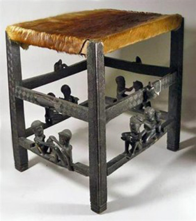 Chokwe/Lwena wood stool, ex Christie's. Image courtesy of Artemis Gallery.