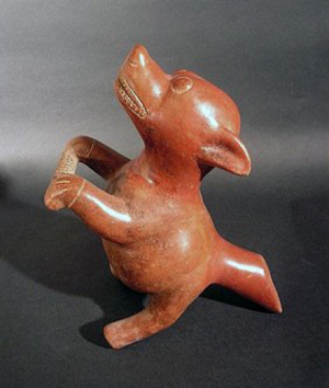Rare Pre-Columbian Colima dog with corn. Image courtesy of Artemis Gallery.