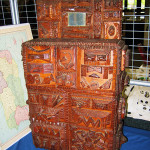 This elaborately carved wall box with drawers, circa 1930s, 18 inches tall by 12 inches wide, was offered by Florida dealer Larry Roberts. Image courtesy of the West Palm Beach Antiques Festival.