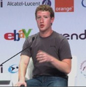 Facebook founder Mark Zuckerberg addresses the e-G8 gathering of Internet bosses in Paris. AFP image.