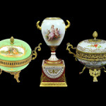 Selection of hand-painted porcelain potpourris. Morton Kuehnert image.