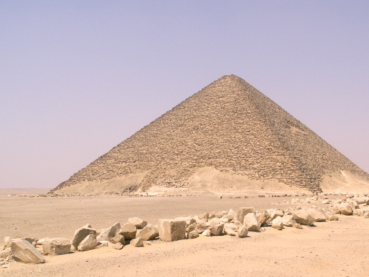 The Pyramid of Snofru in southern Egypt retains a significant proportion of its original smooth outer limestone casing. This work is licensed under the Creative Commons Attribution-ShareAlike 3.0 License.