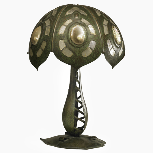 Elizabeth Burton table lamp, Hylas. Estimate: $50,000-$70,000. Image courtesy of Rago Art and Auction Center.