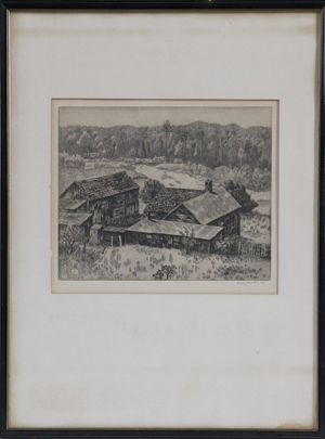 An etching by Gustaf Dalstrom. Image courtesy of LiveAuctioneers Archive and Midwest Auction Galleries Inc.