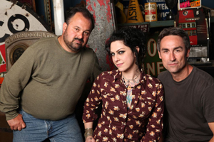Stars of HISTORY Channel's American Pickers (left to right): Frank Fritz, Danielle Colby Cushman and Mike Wolfe. Image courtesy of HISTORY.