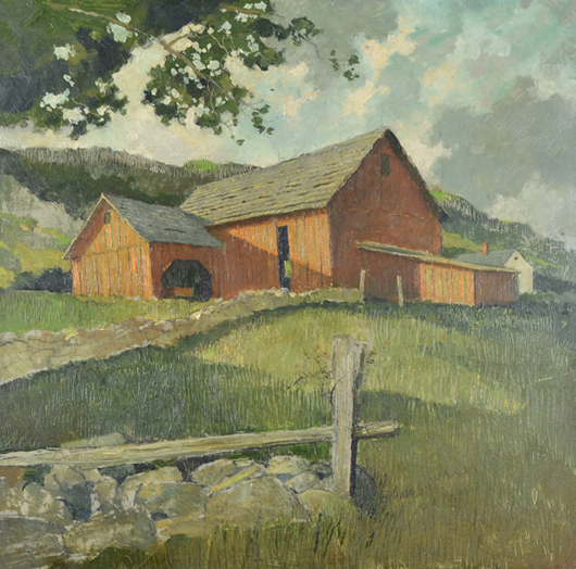 Eric Sloan (American, 1905-1985), The Summer Barn, est. $12,000-$15,000. Trinity International image.