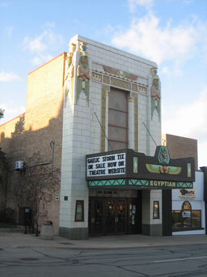 The Egyptian Theatre was designed by architect Elmer F. Behrns, who had an interest in Egyptology. This file is licensed under the Creative Commons Attribution-Share Alike 3.0 Unported license.