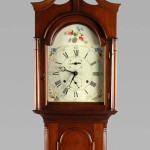 Circa-1795 Eli Terry tall case clock, one of only three known whose movement and case were both crafted by Terry himself, est. $25,000-$60,000. Morphy Auctions image.