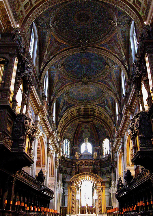 Interior of St. Paul's Cathedral, London, looking toward the east. Photo by Peter Morgan of Beijing, China.