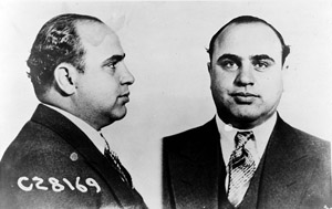 1931 mugshot of Al Capone (1899-1947), U.S. Dept. of Justice Convict No. 28169.
