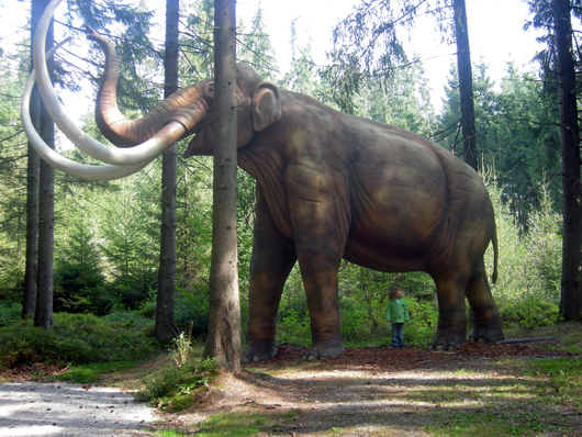 Life-size model of a mammoth, or mastodon. Image courtesy of Wikimedia Commons.