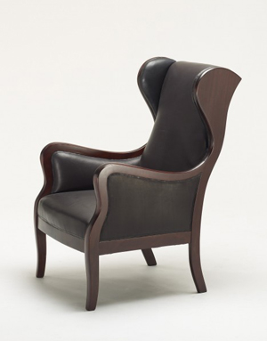 Frits Henningsen lounge chair, Denmark, circa 1930, leather and mahogany, 26 1/2 inches wide x 33 inches deep x 41 1/2 inches high. Estimate: $6,000-$8,000. Image courtesy of Wright.