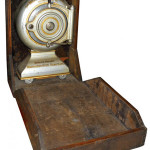 Rich Penn Auctions of Waterloo, Iowa, sold a salesman’s sample of a Masler Safe Co. Cannonball safe in May for $35,000. It came with a velvet-lined oak carrying case. Image courtesy of Live Auctioneers Archive and Rich Penn Auctions.