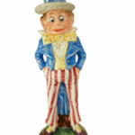 Enjoy Fourth of July with this patriotic Brownie dressed for the holiday. The turn-of-the-century majolica figure sold for $165 at a Strawser auction in Wolcottville, Ind.