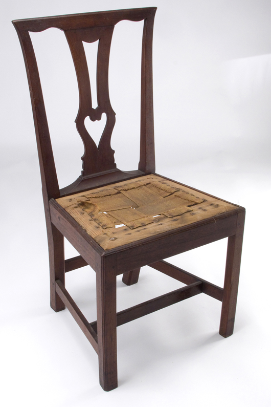 Southside Virginia walnut side chair: $16,250. Image courtesy of Jeffrey S. Evans & Associates Inc.