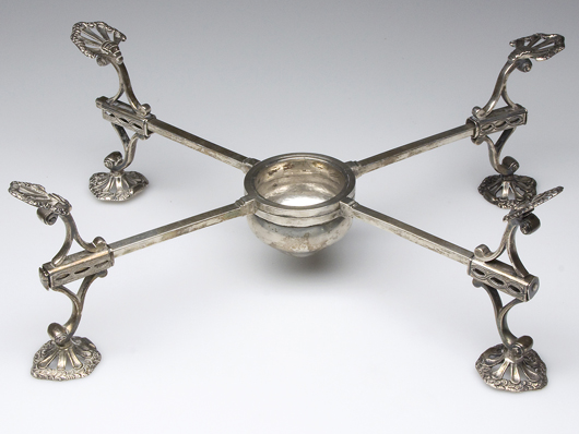  Philadelphia silver dish cross: $9,200. Image courtesy of Jeffrey S. Evans & Associates Inc