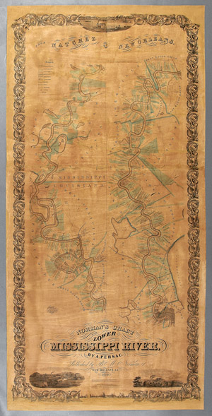 Norman’s Chart of the Lower Mississippi River from Natchez to New Orleans,’ an 1858 chart map, was the highlight of Neal Auction’s summer auction, selling for $197,000. Image courtesy of Neal Auction Co.