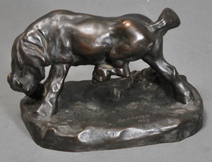 Edmund Blampied, bronze kicking horse, signed ‘Blampied 1924.’ Estimate: $2,500-$3,500. Image courtesy of Fairfield Auction.