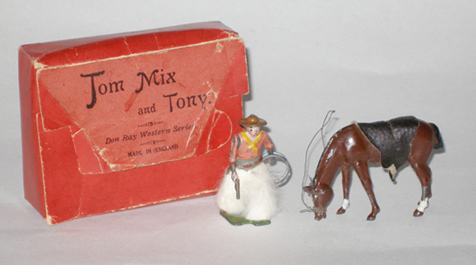 Tom Mix and Tony, Don Ray Western Series, $900. Old Toy Soldier Auctions image.