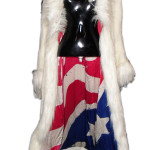 Britney Spears stage-worn faux fur coat for her HBO Special ‘Britney Live’ and also worn on her Dream Within A Dream tour from November 2001 to January 2002, studded with sequins and studs. Image courtesy of Premiere Props.