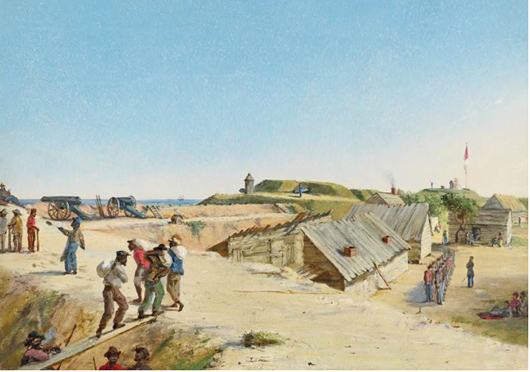 Battery Marshall, Sullivan's Island by Conrad Wise Chapman (American, 1842-1910). Image courtesy of The Museum of the Confederacy, Richmond, Va.
