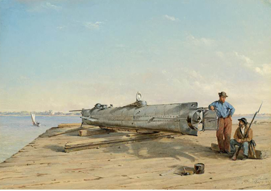 The HL Hunley by Conrad Wise Chapman (American, 1842-1910). Image courtesy of The Museum of the Confederacy, Richmond, Va.