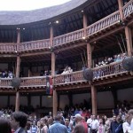 A view of the galleries at London's rebuilt Globe Theatre. The movie set in Berlin is a life-size replica of Shakespeare's original playhouse. Image courtesy of Wikimedia Commons.