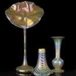 https://www.liveauctioneers.com/news/browse/seller/noag Highlighting the art glass will be an L.C. Tiffany Favrile jack-in-the-pulpit vase, 19 3/4 inches. Estimate: $5,000-$8,000. Image New Orleans Auction Galleries Inc.