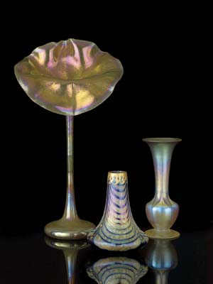 https://www.liveauctioneers.com/auctioneer/1007/new-orleans-auction-galleries/ Highlighting the art glass will be an L.C. Tiffany Favrile jack-in-the-pulpit vase, 19 3/4 inches. Estimate: $5,000-$8,000. Image New Orleans Auction Galleries Inc.