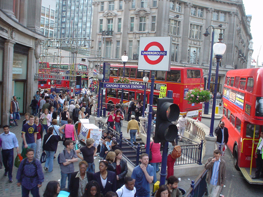 Oxford Circus is one of the London Tube stations to receive protected status. Image by David Boyle. This file is licensed under the Creative Commons Attribution 2.0 Generic license.