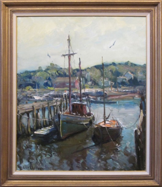 Robert Gruppe, ‘Old Netter,’ oil, image size: 30 x 25 inches, framed. Estimate: $16,000-$18,000. Image courtesy of North Shore Art Association.