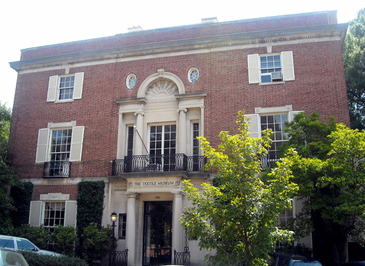 The former Myers home, now the first building that Textile Museum visitors enter, is a classical Georgian structure set in the Kalorama neighborhood of Washington. This work is licensed under the Creative Commons Attribution-ShareAlike 3.0 License.