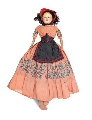 Known as 'Nina,' this doll used for smuggling quinine to Confederate troops during the Civil War will be featured on PBS Television's History Detectives. It belongs to the Museum of the Confederacy in Richmond, Va. Image courtesy of the museum.