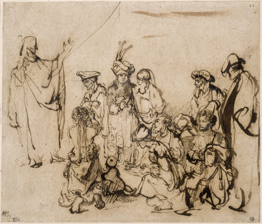Christ Preaching, c. 1643  Rembrandt Harmensz. van Rijn  Pen and brown ink on paper  7 13/16 x 9 1/16 inches (19.8 x 23 cm)  Musée du Louvre, Paris, FRANCE