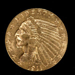 U.S. $2 1/2 gold coin, 1911-D, AU. Estimate: $3,000-$5,000. Image courtesy of Michaan’s Auctions.