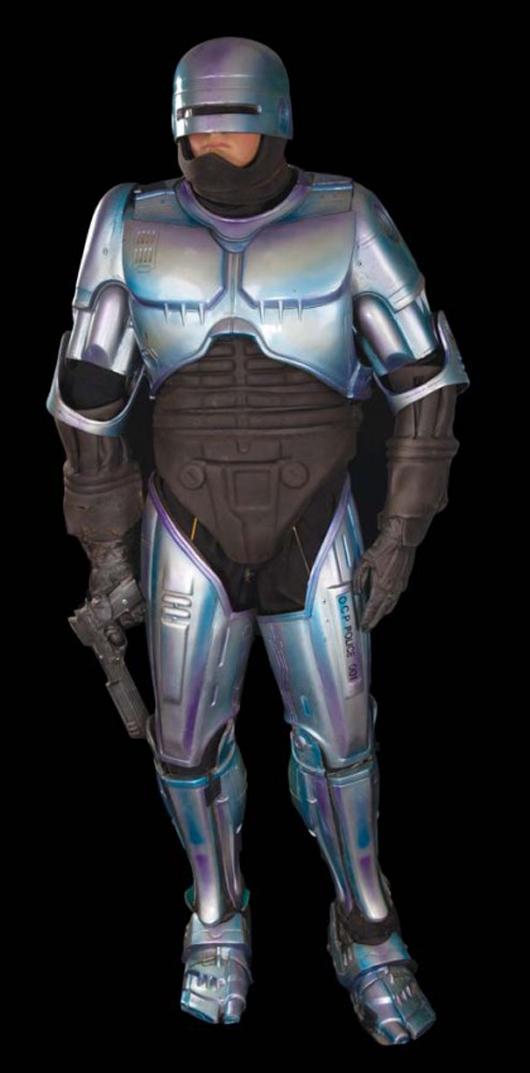 RoboCop costume worn by Peter Weller in the 1990 MGM film RoboCop 2. Auctioned for $17,770 on May 15, 2011 by Profiles in History. Image courtesy of LiveAuctioneers.com archive and Profiles in History.