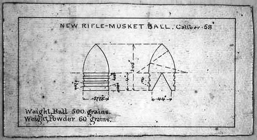 The Minie ball is a type of muzzle-loading, spin-stabilizing rifle bullet named after its co-developer, Claude Etienne Minie. The final version of the Minie bullet resulted from experiments conducted by James H. Burton at the Harpers Ferry Armory during the early 1850s. Smithsonian Neg. No. 91-10712; Harpers Ferry NHP Cat. No. 13645.