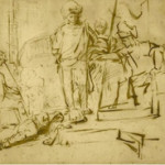 Rembrandt van Rijn's 11 x 6 inch drawing titled The Judgment is valued at around $250,000. It was taken from a lobby exhibition at the Ritz-Carlton hotel in Marina del Rey, Calif., and was recovered today at a church in Encino, Calif. Image: www.linearinstitute.org.