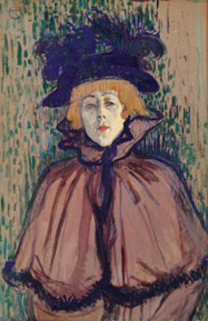 Henri de Toulouse-Lautrec (1864-1901), Jane Avril, c.1891–92. Oil on cardboard, currently on display at the Courtauld Gallery. Sterling and Francine Clark Art Institute, Williamstown, Massachusetts. Photo: Michael Agee