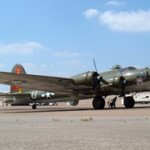 The flagship of the Lone Star Flight Museum is this Boeing B-17 Flying Fortress christened Thunderbird. Photo by Willy Logan. This work is licensed under the Creative Commons Attribution 2.5 License.